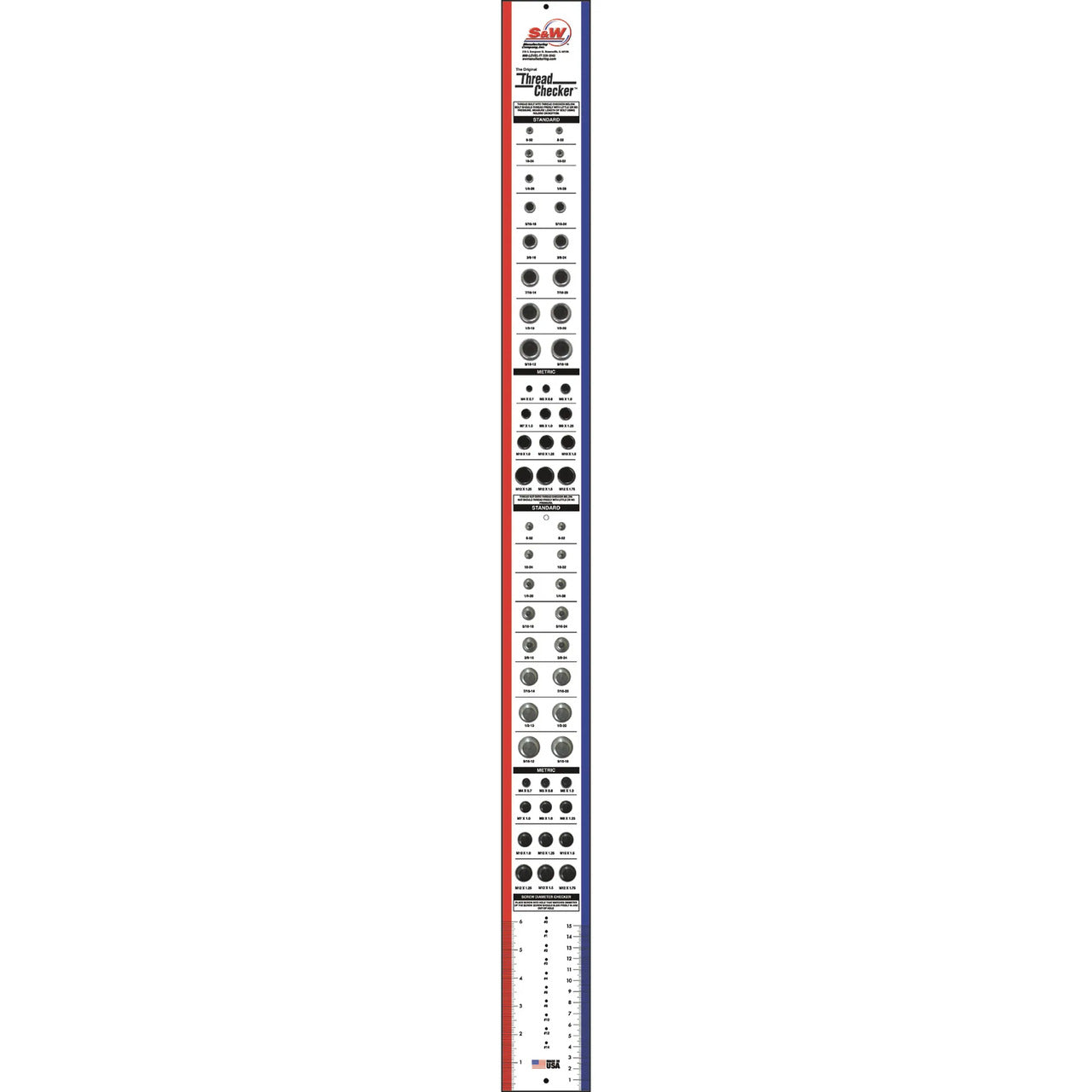 S&W Wall Mounted Thread Checker Easy-To-Read
