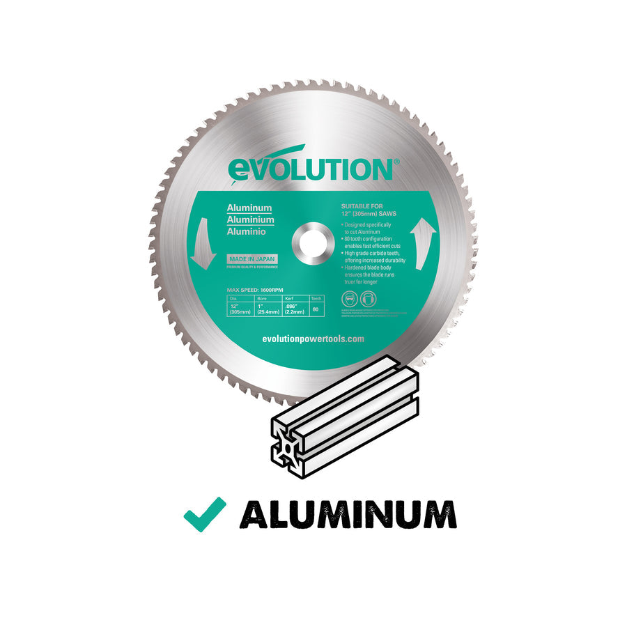 Evolution 14BLADEAL | 14 In. | 80T | 1 In. Arbor | Aluminum And Non-Ferrous Metal TCT Blade