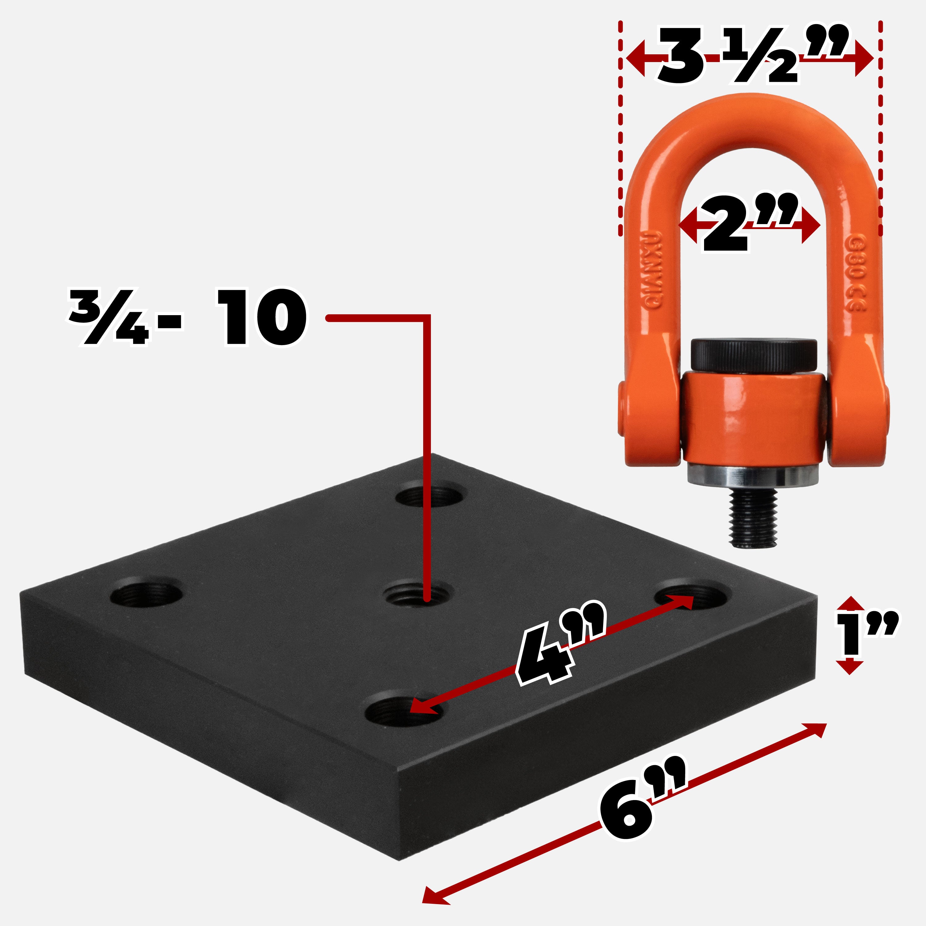 Heavy Duty Lifting Bracket with Eye Nut - 3/4" System