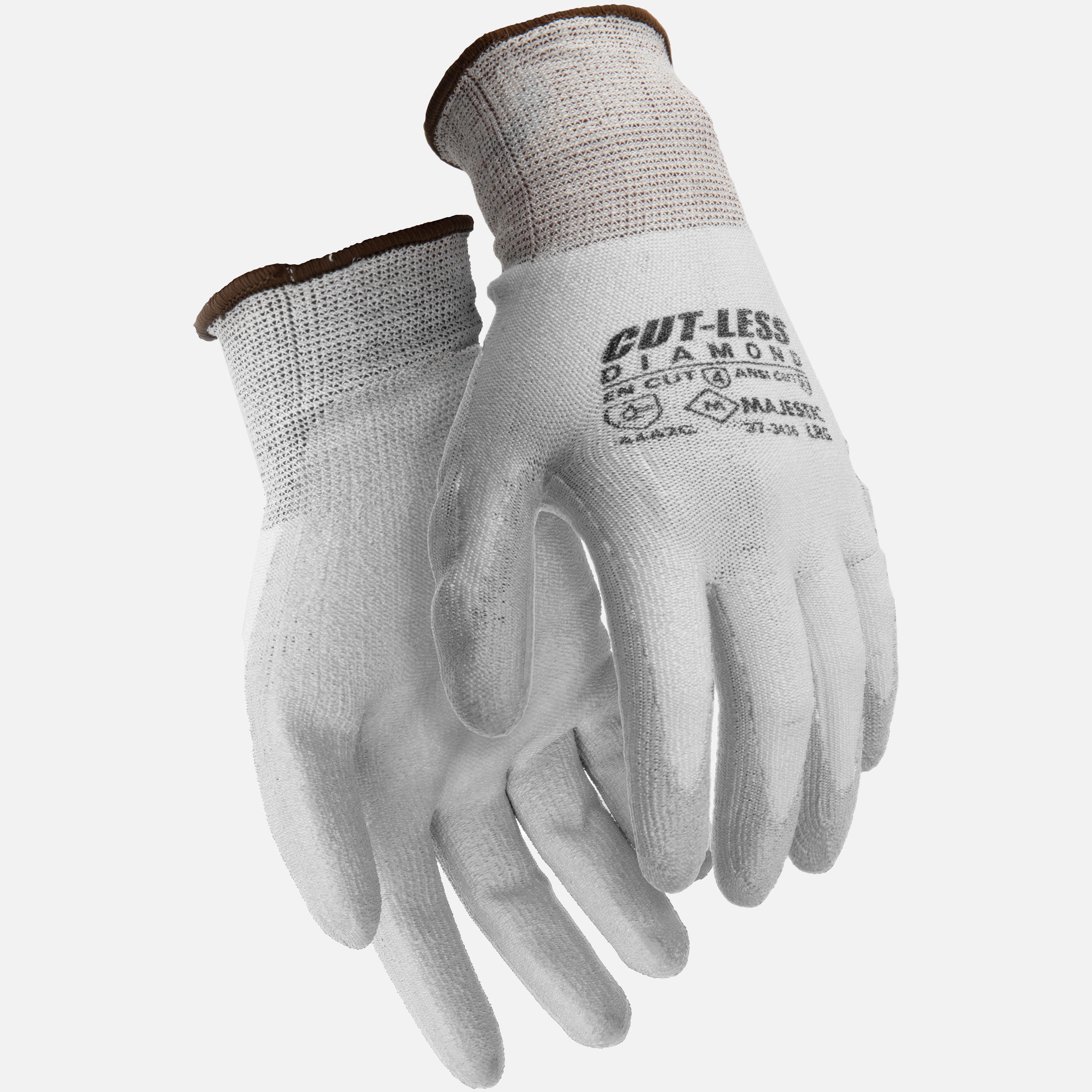 Majestic Lightweight Cut-Less Dyneema, Polyurethane Palm, 13g, ANSI A3 (3 Pack)